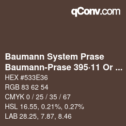 Código de color: Baumann System Prase - Baumann-Prase 395·11 Or 5 | qconv.com