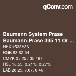 Code couleur: Baumann System Prase - Baumann-Prase 395·11 Or 5 | qconv.com
