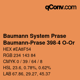 Color code: Baumann System Prase - Baumann-Prase 398·4 O-Or | qconv.com