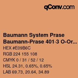 Code couleur: Baumann System Prase - Baumann-Prase 401·3 O-Or 1 | qconv.com