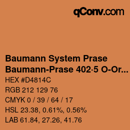 Color code: Baumann System Prase - Baumann-Prase 402·5 O-Or 1 | qconv.com