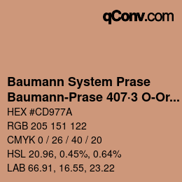 Color code: Baumann System Prase - Baumann-Prase 407·3 O-Or 3 | qconv.com