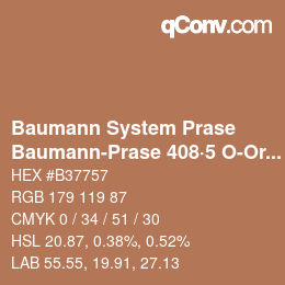 Code couleur: Baumann System Prase - Baumann-Prase 408·5 O-Or 3 | qconv.com