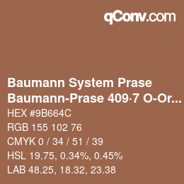 Code couleur: Baumann System Prase - Baumann-Prase 409·7 O-Or 3 | qconv.com