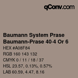 Farbcode: Baumann System Prase - Baumann-Prase 40·4 Or 6 | qconv.com