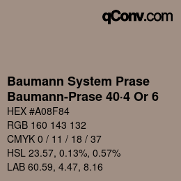Code couleur: Baumann System Prase - Baumann-Prase 40·4 Or 6 | qconv.com