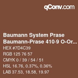 Code couleur: Baumann System Prase - Baumann-Prase 410·9 O-Or 3 | qconv.com