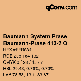 Code couleur: Baumann System Prase - Baumann-Prase 413·2 O | qconv.com