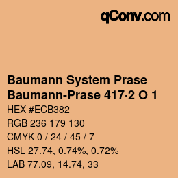 Color code: Baumann System Prase - Baumann-Prase 417·2 O 1 | qconv.com