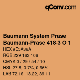 Color code: Baumann System Prase - Baumann-Prase 418·3 O 1 | qconv.com