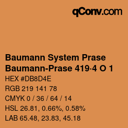 Color code: Baumann System Prase - Baumann-Prase 419·4 O 1 | qconv.com