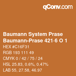 Color code: Baumann System Prase - Baumann-Prase 421·6 O 1 | qconv.com