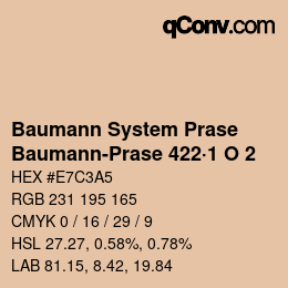 Code couleur: Baumann System Prase - Baumann-Prase 422·1 O 2 | qconv.com