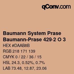 Color code: Baumann System Prase - Baumann-Prase 429·2 O 3 | qconv.com
