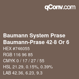 Código de color: Baumann System Prase - Baumann-Prase 42·8 Or 6 | qconv.com