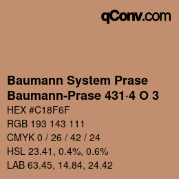 Color code: Baumann System Prase - Baumann-Prase 431·4 O 3 | qconv.com