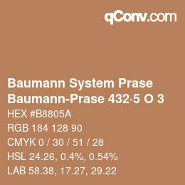 Code couleur: Baumann System Prase - Baumann-Prase 432·5 O 3 | qconv.com