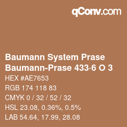 Color code: Baumann System Prase - Baumann-Prase 433·6 O 3 | qconv.com