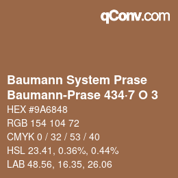 Color code: Baumann System Prase - Baumann-Prase 434·7 O 3 | qconv.com