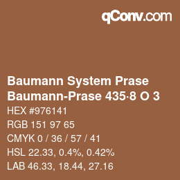 Code couleur: Baumann System Prase - Baumann-Prase 435·8 O 3 | qconv.com