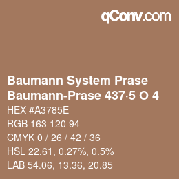 Code couleur: Baumann System Prase - Baumann-Prase 437·5 O 4 | qconv.com