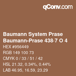 Color code: Baumann System Prase - Baumann-Prase 438·7 O 4 | qconv.com