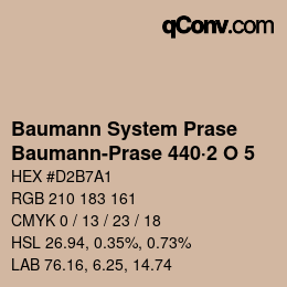 Color code: Baumann System Prase - Baumann-Prase 440·2 O 5 | qconv.com