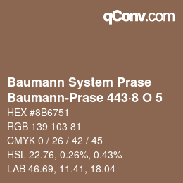 Color code: Baumann System Prase - Baumann-Prase 443·8 O 5 | qconv.com
