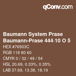 Color code: Baumann System Prase - Baumann-Prase 444·10 O 5 | qconv.com