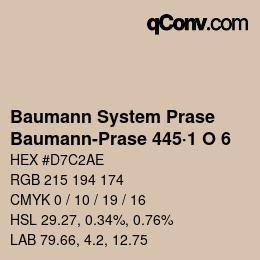 Color code: Baumann System Prase - Baumann-Prase 445·1 O 6 | qconv.com