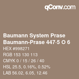 Código de color: Baumann System Prase - Baumann-Prase 447·5 O 6 | qconv.com