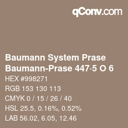 Code couleur: Baumann System Prase - Baumann-Prase 447·5 O 6 | qconv.com