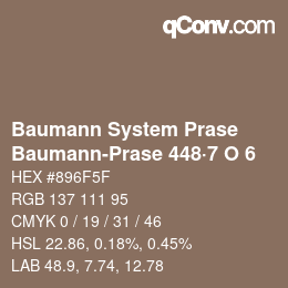 Code couleur: Baumann System Prase - Baumann-Prase 448·7 O 6 | qconv.com