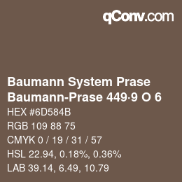 Code couleur: Baumann System Prase - Baumann-Prase 449·9 O 6 | qconv.com