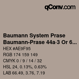 Code couleur: Baumann System Prase - Baumann-Prase 44a·3 Or 6½ | qconv.com