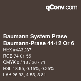 Código de color: Baumann System Prase - Baumann-Prase 44·12 Or 6 | qconv.com