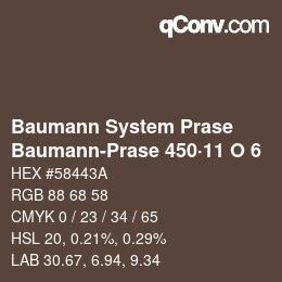 Color code: Baumann System Prase - Baumann-Prase 450·11 O 6 | qconv.com