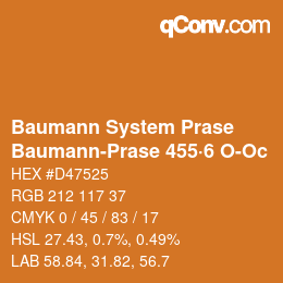 Color code: Baumann System Prase - Baumann-Prase 455·6 O-Oc | qconv.com