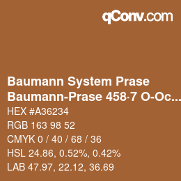 Color code: Baumann System Prase - Baumann-Prase 458·7 O-Oc 1 | qconv.com