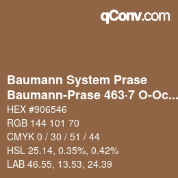 Color code: Baumann System Prase - Baumann-Prase 463·7 O-Oc 3 | qconv.com
