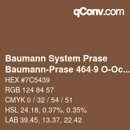 Color code: Baumann System Prase - Baumann-Prase 464·9 O-Oc 3 | qconv.com