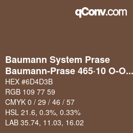 Color code: Baumann System Prase - Baumann-Prase 465·10 O-Oc 4 | qconv.com