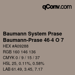 Code couleur: Baumann System Prase - Baumann-Prase 46·4 O 7 | qconv.com