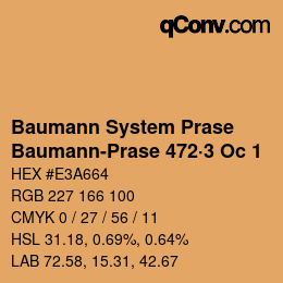 Color code: Baumann System Prase - Baumann-Prase 472·3 Oc 1 | qconv.com