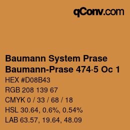 Color code: Baumann System Prase - Baumann-Prase 474·5 Oc 1 | qconv.com