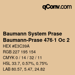 Color code: Baumann System Prase - Baumann-Prase 476·1 Oc 2 | qconv.com