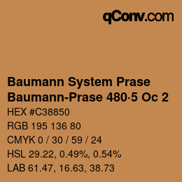 Code couleur: Baumann System Prase - Baumann-Prase 480·5 Oc 2 | qconv.com