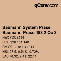 Color code: Baumann System Prase - Baumann-Prase 483·2 Oc 3 | qconv.com