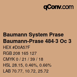 Color code: Baumann System Prase - Baumann-Prase 484·3 Oc 3 | qconv.com
