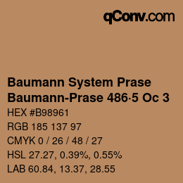 Color code: Baumann System Prase - Baumann-Prase 486·5 Oc 3 | qconv.com